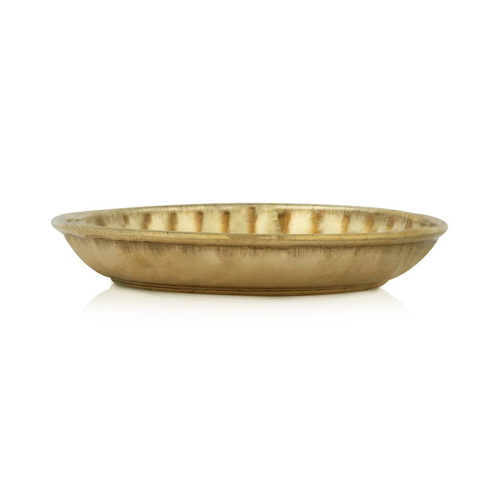 Brass Plate - 0.75 x 2.75 Inches | Thali Plate/ Pooja Plate for Home - Pooja Plate & Tray