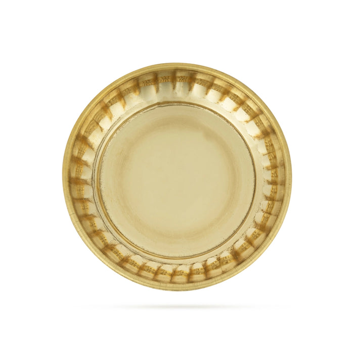 Brass Plate - 0.75 x 2.75 Inches | Thali Plate/ Pooja Plate for Home - Pooja Plate & Tray