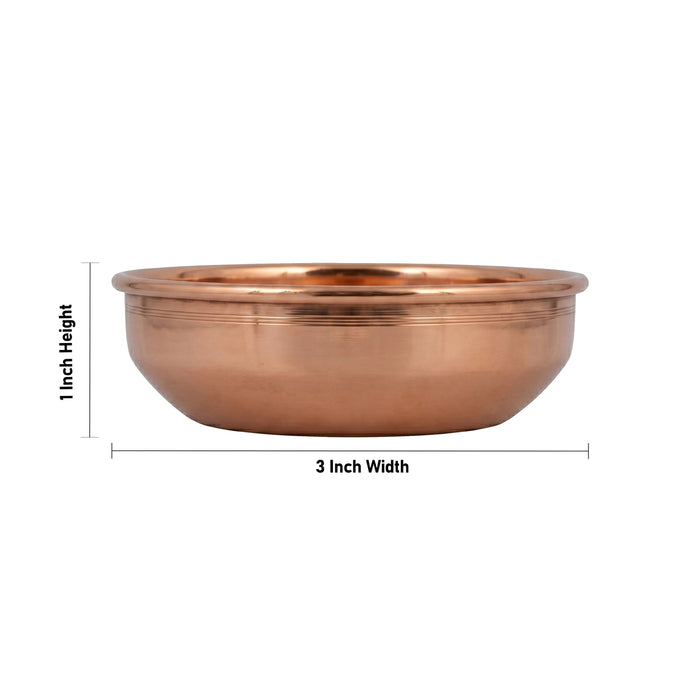 Copper Plate - 1 x 3 Inches | Hariwana Plate/ Pooja Plate/ Pooja Thali for Home