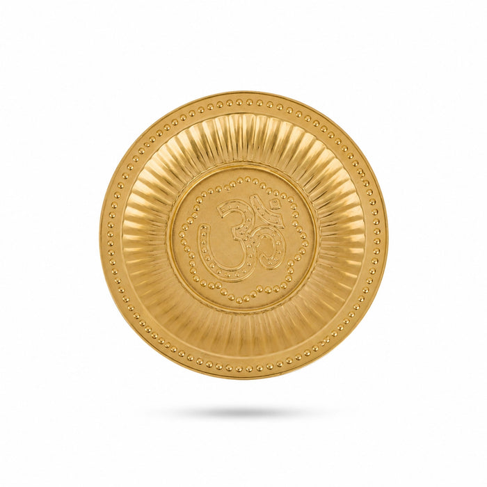 Brass Plate - 0.5 x 5 Inches | Beading Design Thali Plate/ Pooja Plate/ Pooja Thali For Traditional Pooja