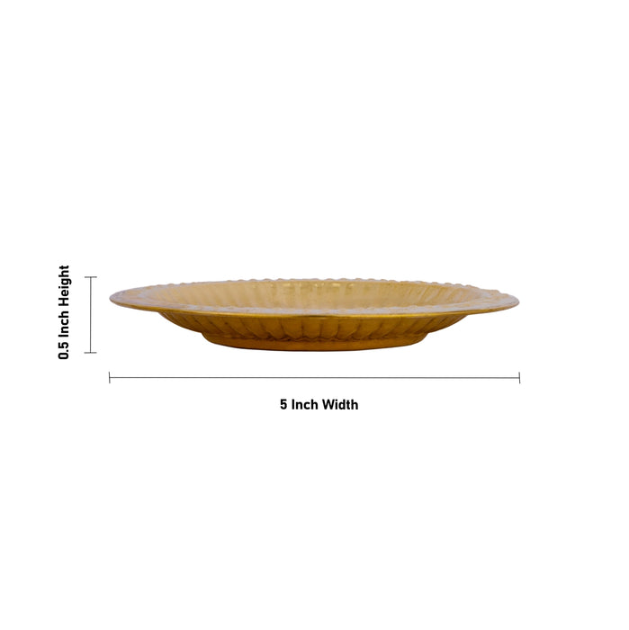 Brass Plate - 0.5 x 5 Inches | Beading Design Thali Plate/ Pooja Plate/ Pooja Thali For Traditional Pooja