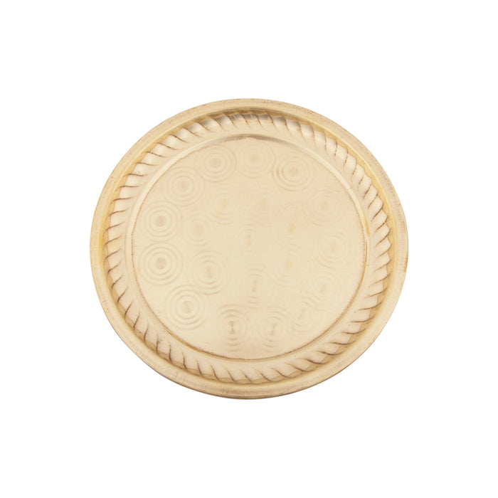 Brass Plate - 1 x 9 Inches | Thali Plate/ Ring Design Brass Metal Plate for Pooja/ 280 Gms Approx - Pooja Plate & Tray