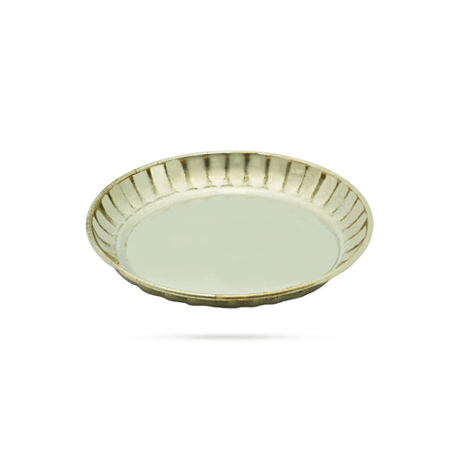 Brass Plate - 3.5 Inches | Pooja Thali Plate/ Pooja Plate for home - Pooja Plate & Tray