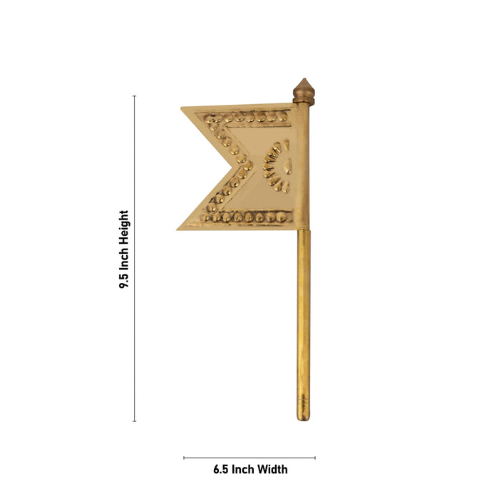 Shodashopachar Set With Venchamaram Set - 9.5 x 6.5 Inches | 9 Pcs/ Brass Shodashopachar Puja - Pooja Accessories