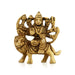 Durga Idol Sitting On Lion With 8 Hands - 2.5 x 2.5 Inches | Antique Brass Idol/ Durga Statue for Pooja/ 120 Gms - Brass Murties