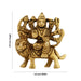 Durga Idol Sitting On Lion With 8 Hands - 2.5 x 2.5 Inches | Antique Brass Idol/ Durga Statue for Pooja/ 120 Gms - Brass Murties