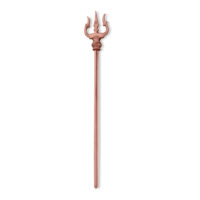 Trishul - 18 x 2.75 Inches | Copper God Shiva Trishul/ Soolam/ Durga Trishul for Pooja - Deity Accessories