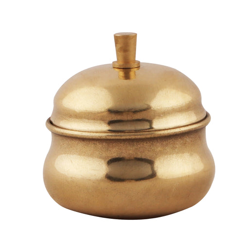 Brass Kumkum Pot - 2 x 1.5 Inches | Sindoor Pot/ Kumkuma Bowl for Home/ 15 Gms Approx - Sindoor Box
