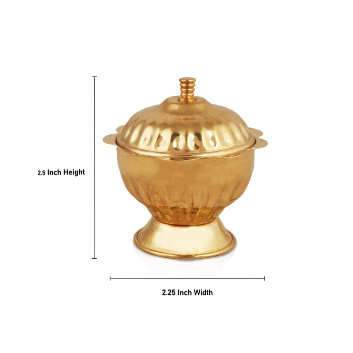 Kumkum Box - 2.5 x 2.25 Inches | Kumkum Bharani/ Kumkum Box Brass/ Sindoor Pot for Home - Sindoor Box