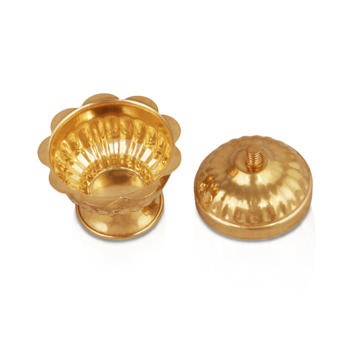 Kumkum Box - 2.5 x 2.25 Inches | Kumkum Bharani/ Kumkum Box Brass/ Sindoor Pot for Home - Sindoor Box