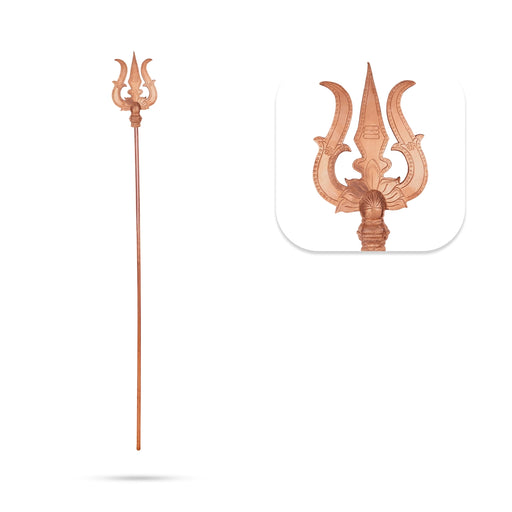 Soolam - 71 x 7.5 Inches | copper trishul / amman Soolam / God Trishul For Pooja - Deity Accessories