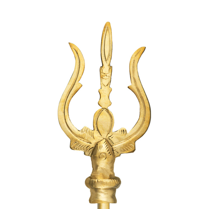 Trishul - 16.5 x 2.5 Inches | Brass Astras/ God Shiva Trishul/ Soolam/ Durga Maa Trishul for Pooja/ 340 Gms