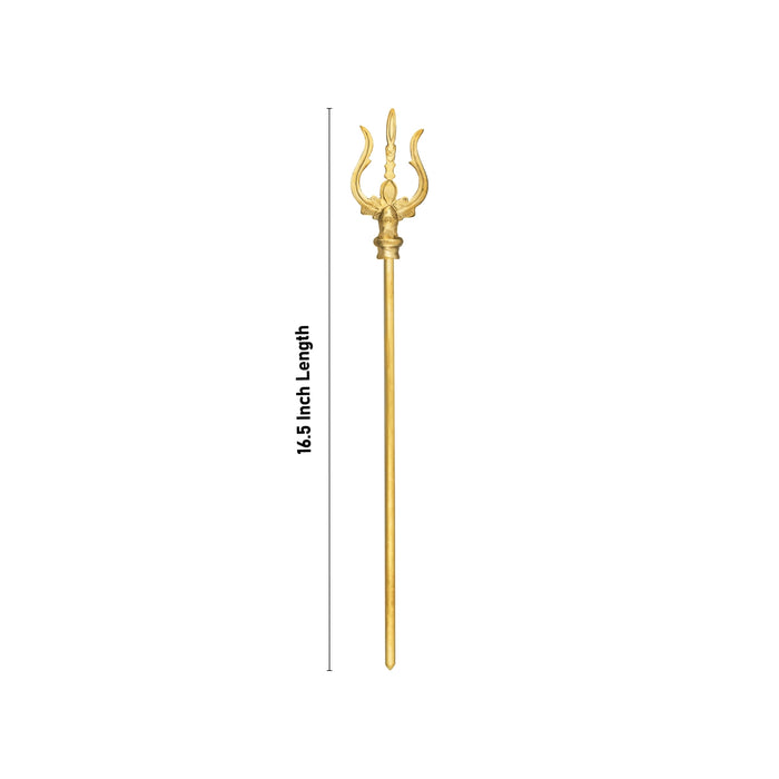 Trishul - 16.5 x 2.5 Inches | Brass Astras/ God Shiva Trishul/ Soolam/ Durga Maa Trishul for Pooja/ 340 Gms