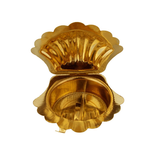 Kumkum Bharani - 1 X 2.5 Inches | Brass Kumkum Box/ Sindoor Pot/ Pearl Shell Shaped for Kumkum Pot Pooja Room - Bowls