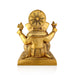 Ganesha Sitting Statue - 11 inches | Antique Brass Idol/ Vinayagar Sillai / Spiritual Décor for Home, Office or Pooja Room - Brass Murties