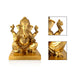 Ganesha Sitting Statue - 11 inches | Antique Brass Idol/ Vinayagar Sillai / Spiritual Décor for Home, Office or Pooja Room - Brass Murties