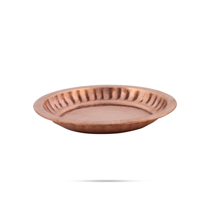 Copper Plate - 0.5 x 4 Inches | Thali Plate/ Pooja Plate/ Pooja Thali for Home/ 30 Gms Approx