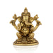 Ganesh Murti - 3 x 2.75 Inches | Antique Brass Idol/ Vinayaka Statue/ Sitting Ganpati Murti for Pooja/ 350 Gms - Brass Murties
