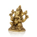 Ganesh Murti - 3 x 2.75 Inches | Antique Brass Idol/ Vinayaka Statue/ Sitting Ganpati Murti for Pooja/ 350 Gms - Brass Murties