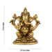 Ganesh Murti - 3 x 2.75 Inches | Antique Brass Idol/ Vinayaka Statue/ Sitting Ganpati Murti for Pooja/ 350 Gms - Brass Murties