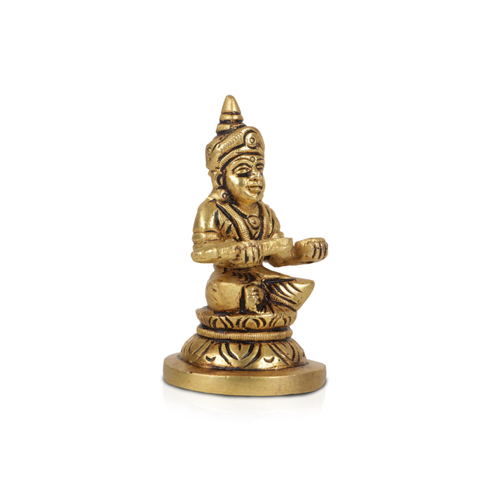 Annapuran Devi Murti - 3 Inches | Brass Idol/ Annapoorani Statue/ Annapurna Idol for Pooja