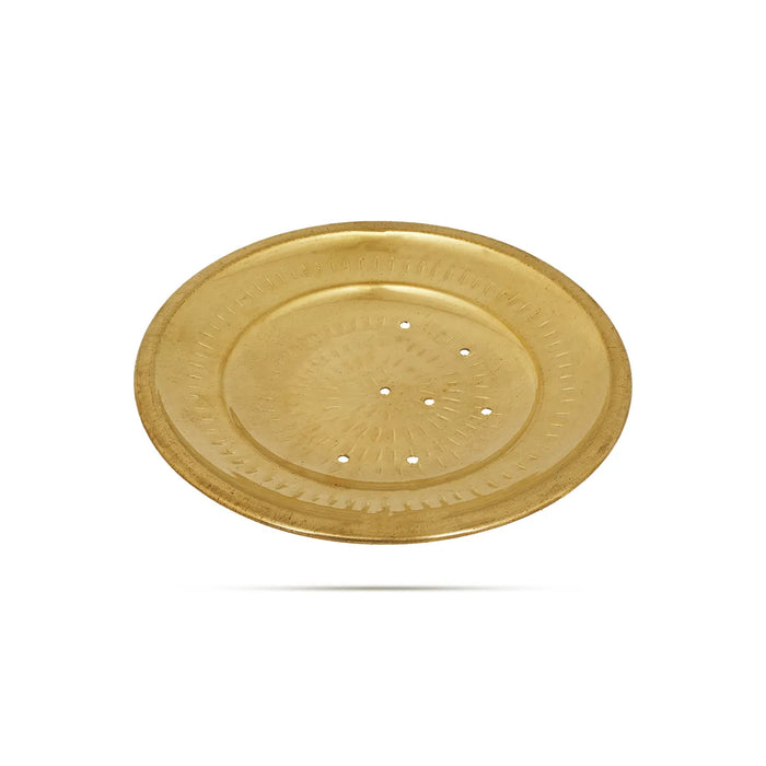 Brass Plate - 7 Inches | Pooja Thali Plate / Puja Plate For Auspicious Rituals And Offerings