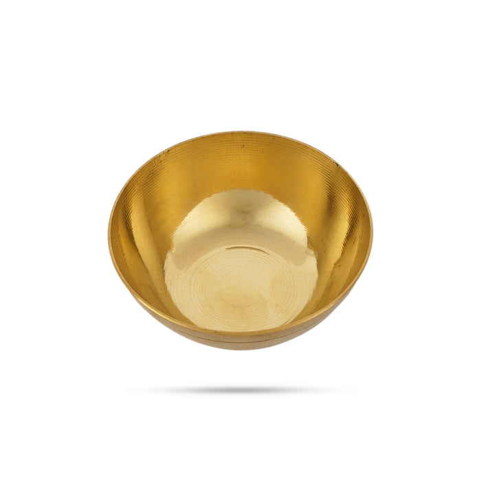 Brass Bowl - 1 x 2 Inches | Pooja Bowl/ Brass Cup for Home/ 22 Gms Approx - Bowls