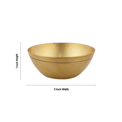 Brass Bowl - 1 x 2 Inches | Pooja Bowl/ Brass Cup for Home/ 22 Gms Approx - Bowls