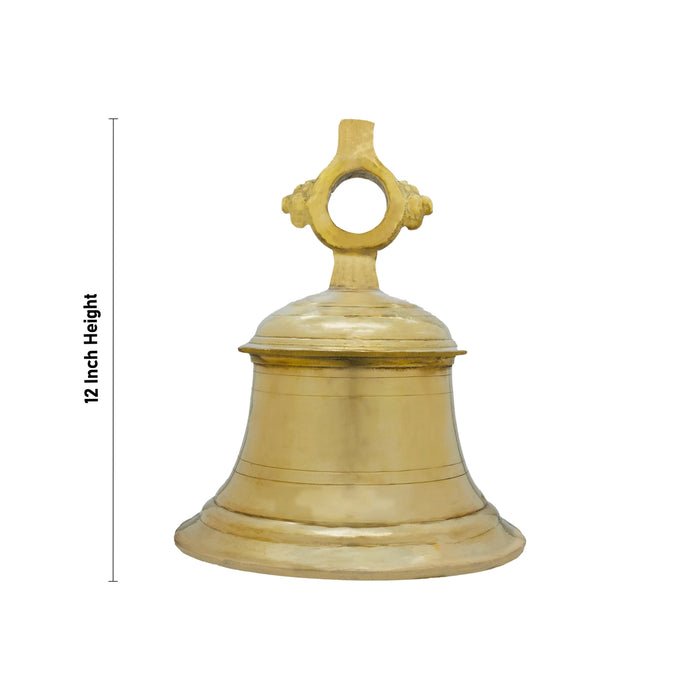 Temple Bell - 12 Inches | Hanging Bell/ Brass Bell/ Pooja Bell for Hanging - Pooja Bells