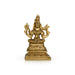 Kamakshi Idol With Base - 5 x 3 Inches | Antique Brass Idol/ Kamatchi Amman Statue for Pooja/ 920 Gms Approx - Brass Murties