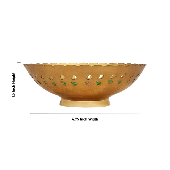 Brass Bowl - 1.25 x 3 Inches | Puja Bowl/ Brass Katora/ Brass Cup for Pooja