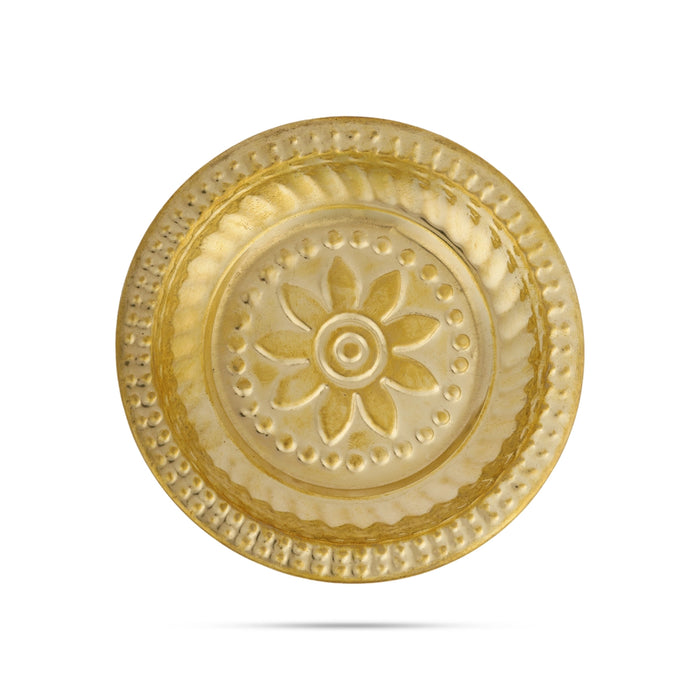 Brass Plate - 3.5 Inches | Beading Design Thali Plate/ Pooja Plate/ Pooja Thali For Traditional Pooja