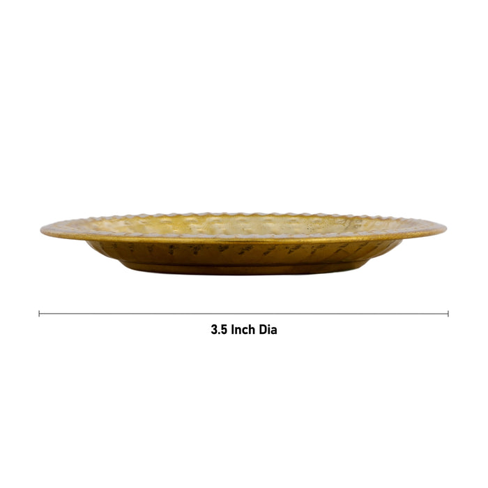 Brass Plate - 3.5 Inches | Beading Design Thali Plate/ Pooja Plate/ Pooja Thali For Traditional Pooja