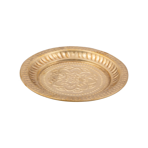 Brass Plate - 6.5 Inches | Beading Design Thali Plate/ Pooja Plate for Home/ 35 Gms Approx - Pooja Plate & Tray