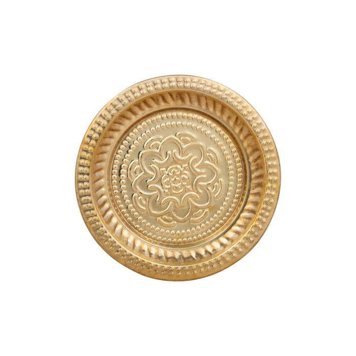 Brass Plate - 6.5 Inches | Beading Design Thali Plate/ Pooja Plate for Home/ 35 Gms Approx - Pooja Plate & Tray