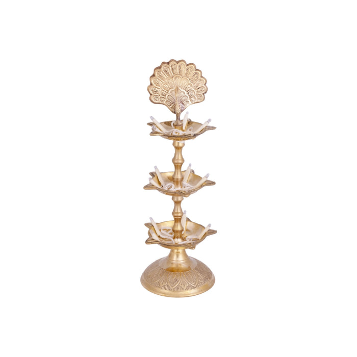 Electric Lamp - 9 x 5 Inches | Electric Lamp/ 3 Step Lamp / Electric Vilakku for Home & Pooja Decor