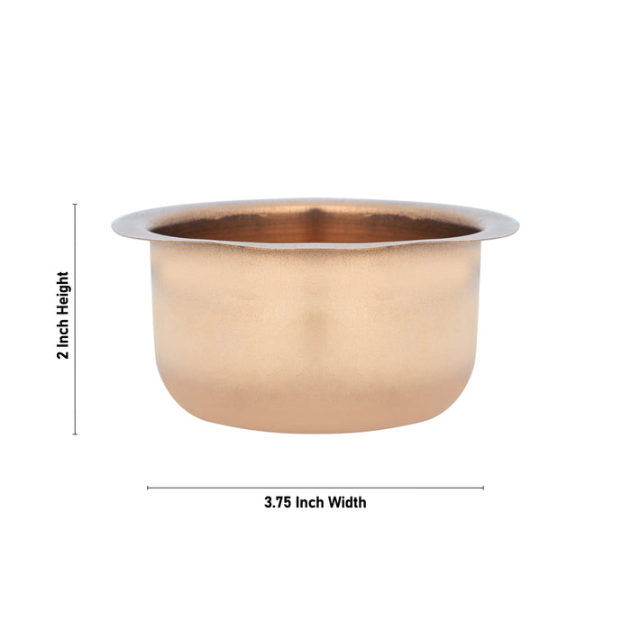 Copper Bowl - 2 x 3.75 Inches | Copper Cup/ Puja Bowl/ Small Bowl for Home - Bowls