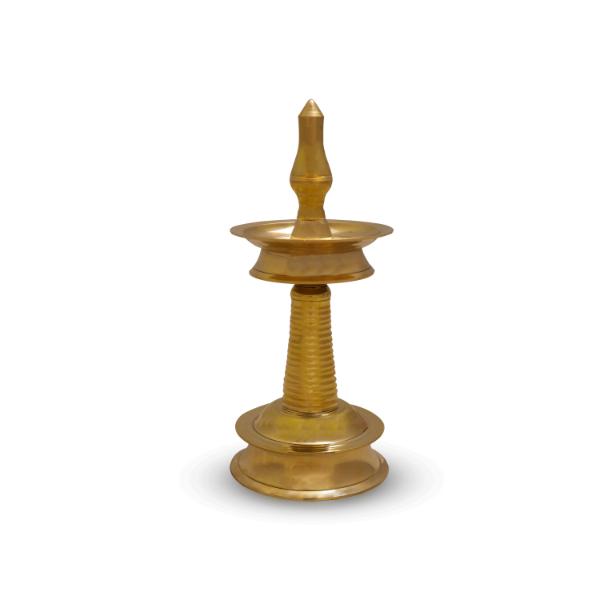 Kerala Vilakku - 8.5 x 3.5 Inches | Brass Lamp/ Kerala Kuthu Vilakku for Pooja/ 440 Gms Approx - Kerala Vilakku