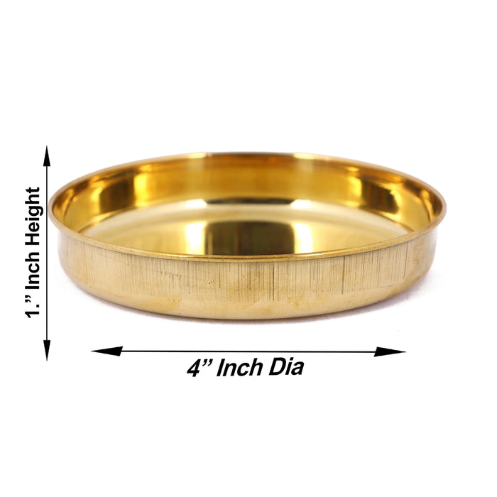 Brass Plate - 1 x 4 Inches | Thali Plate/ Pooja Plate for Home/ 45 Gms Approx