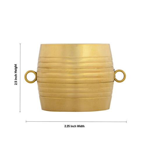 Brass Para - 2.5 x 2.25 Inches | Idangazhi/ Kerala Nirapara/ Changazhi/ Measuring Cup for Pooja - Para