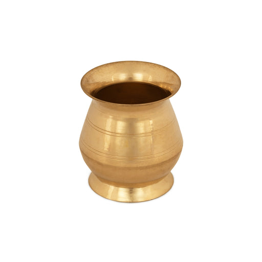 Brass Lota - 2.5 x 2.25 Inches | Brass Chombu/ Brass Kalash Pot/ Kalasam for Pooja/ 60 Gms Approx - Kalash & Pooja Lota