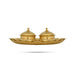 Kumkum Box With Plate - 2.5 x 7 Inches | Brass Kumkum Bharani/ 2 Sindoor Pot for Home - Sindoor Box