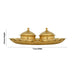 Kumkum Box With Plate - 2.5 x 7 Inches | Brass Kumkum Bharani/ 2 Sindoor Pot for Home - Sindoor Box