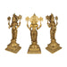 Perumal Sridevi Bhudevi Murti - 23.5 x 10.5 Inches |Antique Brass Idol/ Perumal with Sridevi Bhudevi Statue For Pooja - Brass Murties