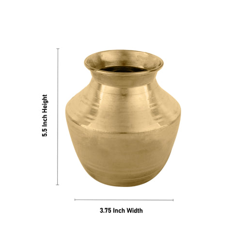 Brass Lota - 5.5 x 3.75 Inches | Chombu/ Brass Kalash Pot for Pooja - Kalash & Pooja Lota
