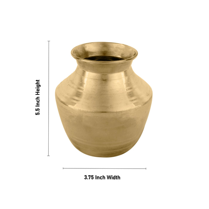 Brass Lota - 5.5 x 3.75 Inches | Chombu/ Brass Kalash Pot for Pooja - Kalash & Pooja Lota