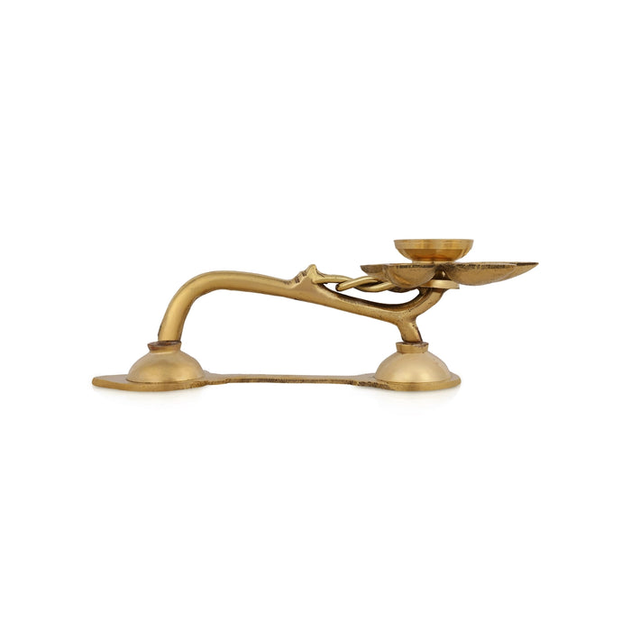Kamal Pancha Arathi - 2.5 x 8 Inches | Brass Aarti/ Kapoor Dhani/ Camphor Burner For Temple & Ritual Use