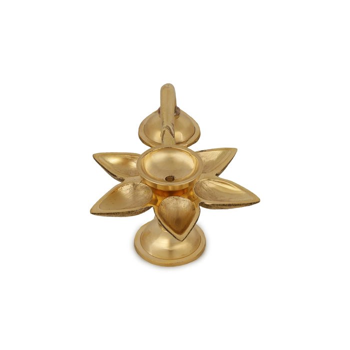 Kamal Pancha Arathi - 2.5 x 8 Inches | Brass Aarti/ Kapoor Dhani/ Camphor Burner For Temple & Ritual Use
