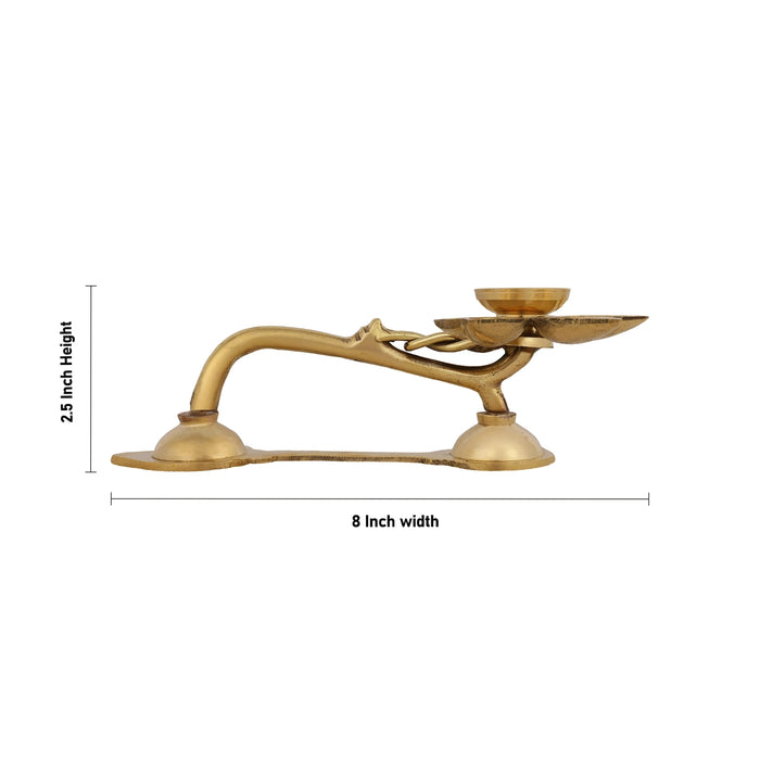 Kamal Pancha Arathi - 2.5 x 8 Inches | Brass Aarti/ Kapoor Dhani/ Camphor Burner For Temple & Ritual Use