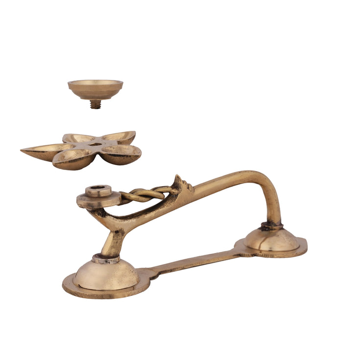 Kamal Pancha Arathi - 3 x 8.5 Inches | Brass Aarti/ Camphor Aarti for Pooja/ 420 Gms Approx - Kapur Aarti